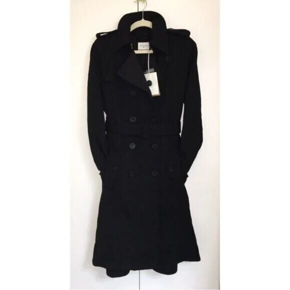 Altuzarra for Target Black trench coat snakeskin small double breasted NWT small - Picture 2 of 7